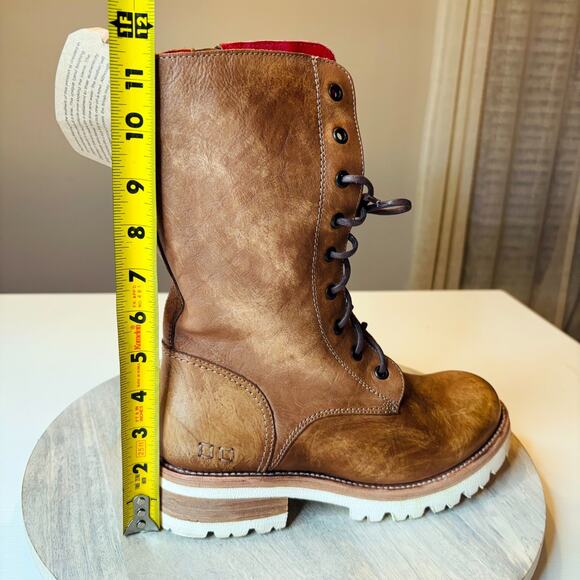 BED | STU Posh Olive Driftwood Lace Up Leather Boots Women's Combat Style 9.5 - Picture 10 of 15